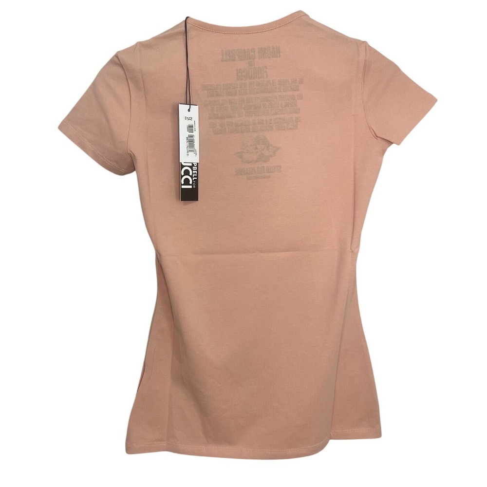 NWT Fiorucci X Naomi Campbell Collaboration My Highest Heels Fitted Tee Pink - Picture 2 of 4